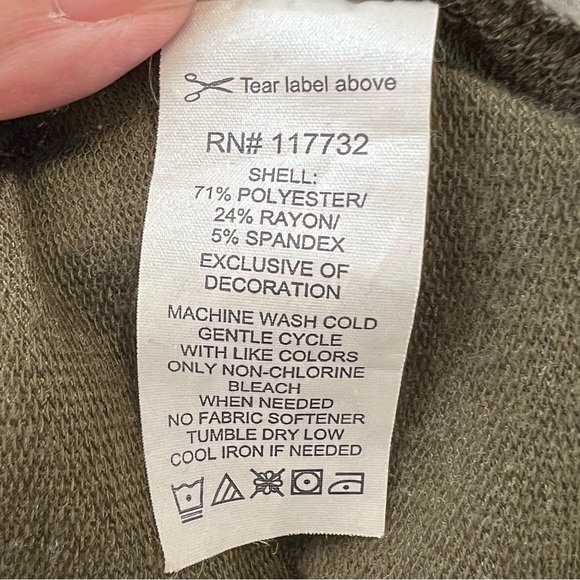 ZEROXPOSUR Cowl-Neck Sweatshirt Dress Size Women’s Large Color Green - Picture 7 of 9